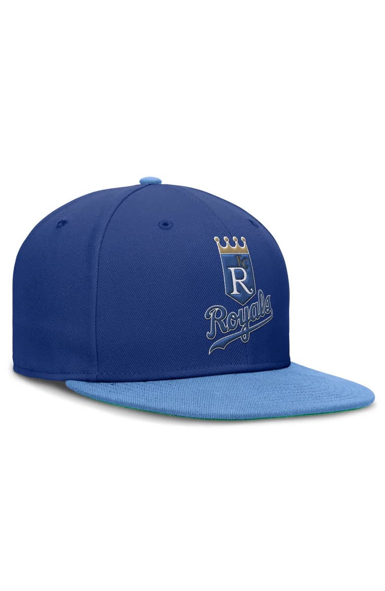 Nike Men's Nike Royal/Light Blue Kansas City Athletics Cooperstown Collection True Primetime Two-Tone Performance Fitted Hat, Alternate, color, Royal