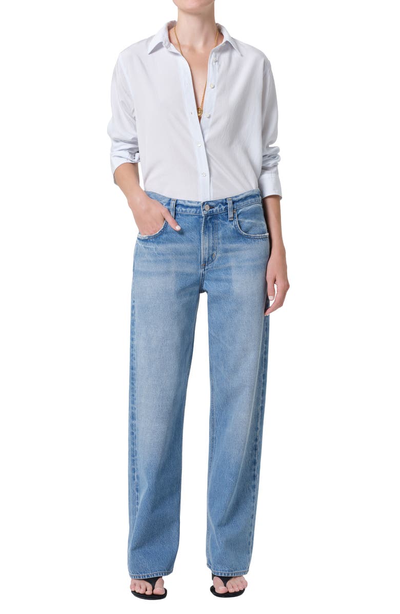 Citizens of Humanity Avni Slim Fit Button-Up Shirt, Alternate, color, Blue Microstripe