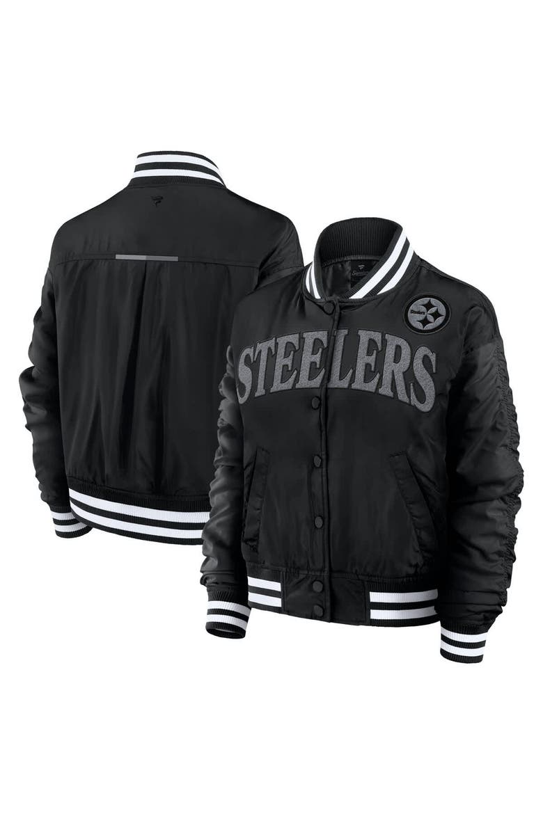 Women's Fanatics  Black Pittsburgh Steelers Elements Wave Full-Snap Jacket, Main, color, Black