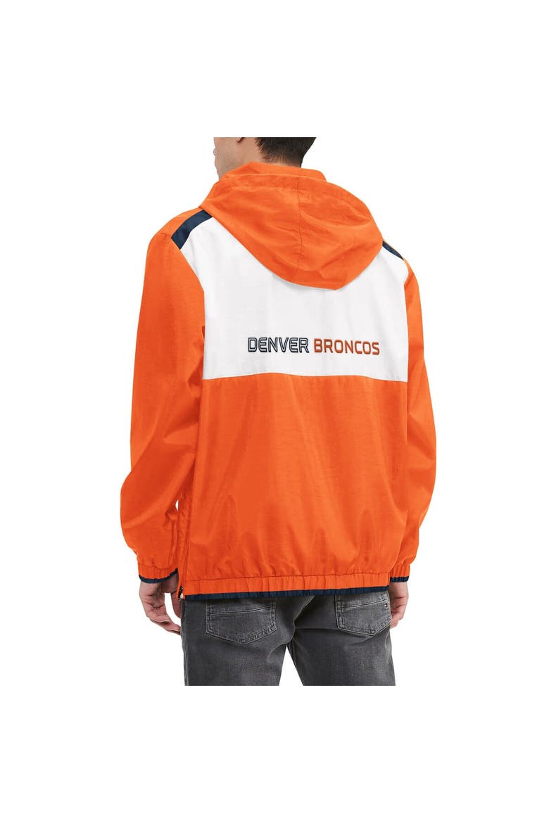 Men's Tommy Hilfiger Orange/White Denver Broncos Carter Half-Zip Hooded Top, Alternate, color, Orange