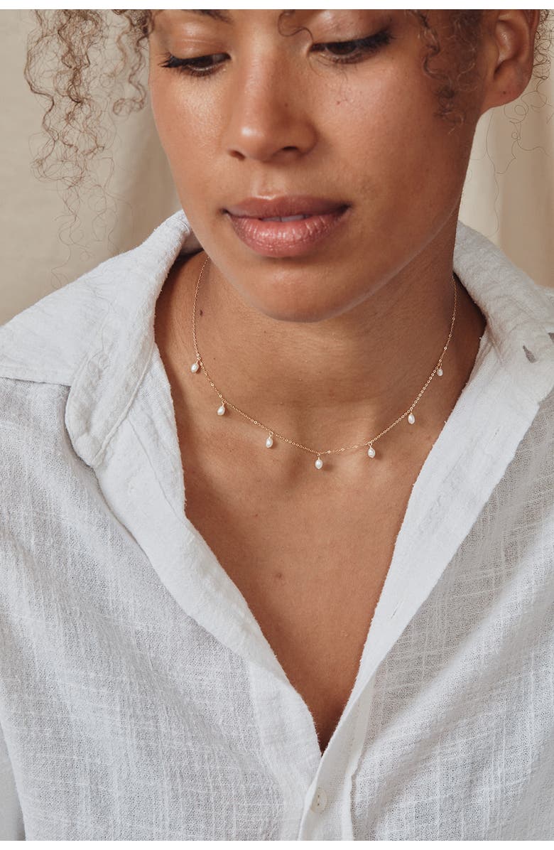 Set & Stones Meri Pearl Necklace, Alternate, color, Gold