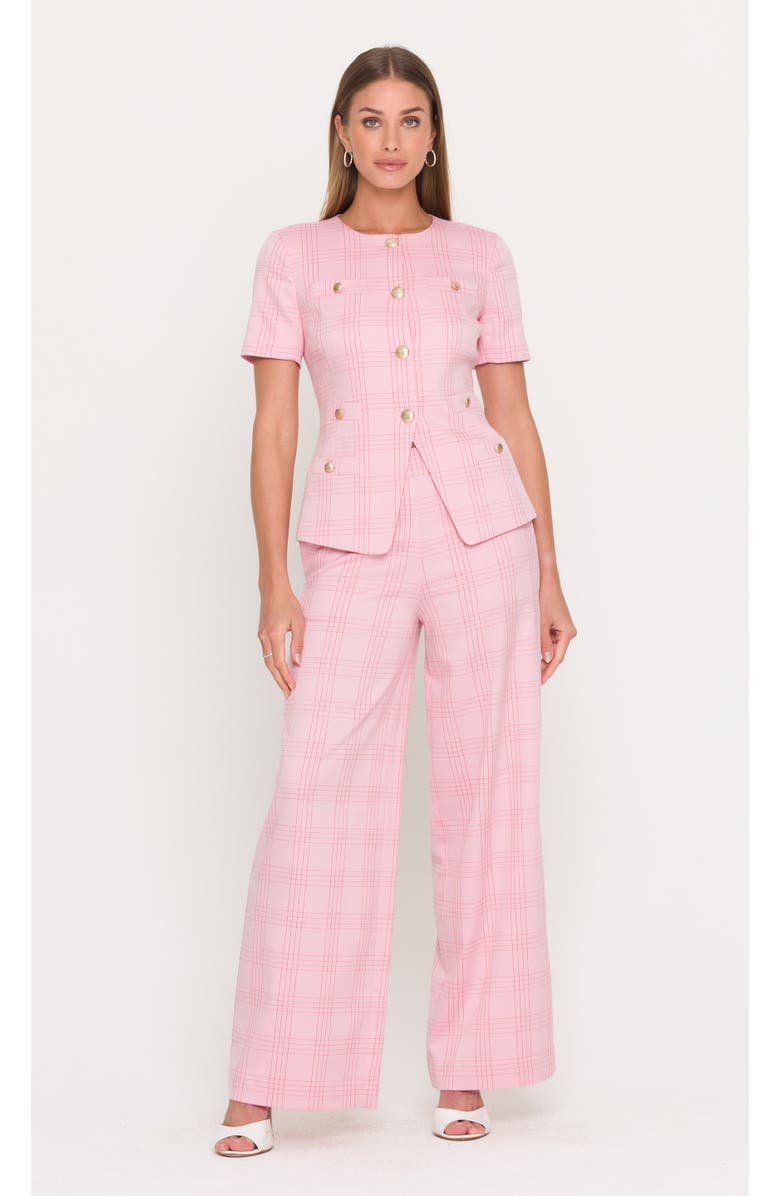 Generation Love Magda Windowpane Suiting Pants, Main, color, Pink/Red Plaid