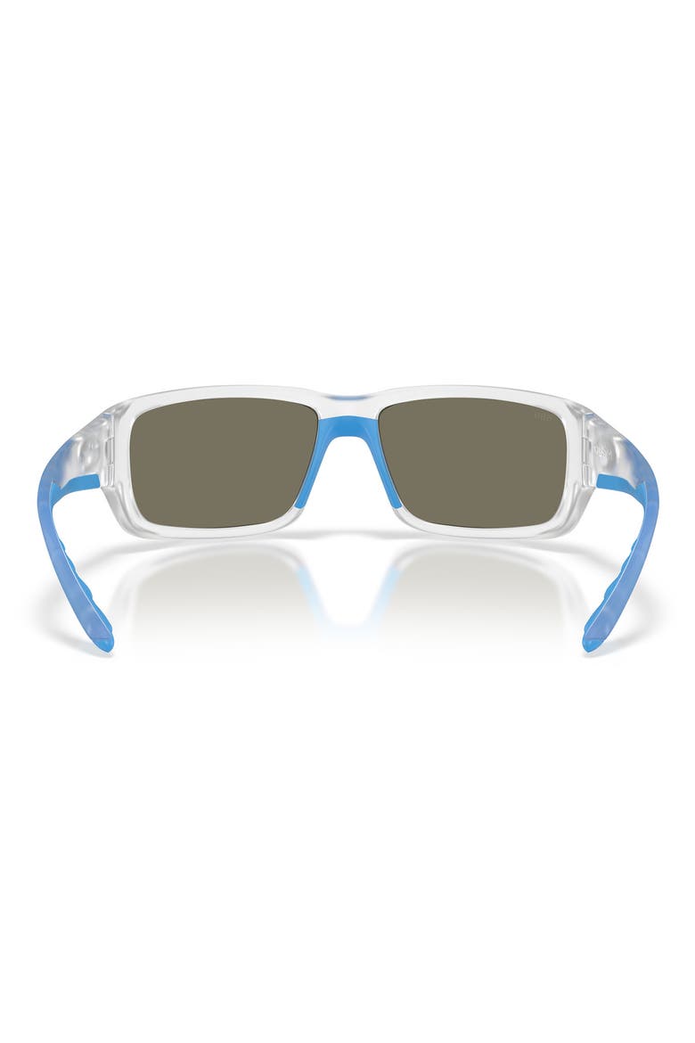 Fantail 60mm Polarized Sunglasses, Alternate, color, MATTE CLEAR / BLUE MIRROR