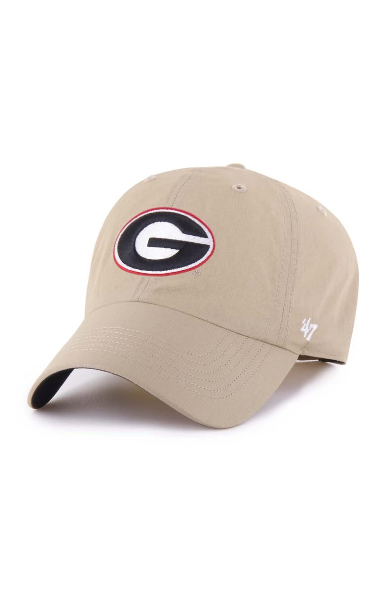 '47 Men's '47 Khaki Georgia Bulldogs Clean Up brrr° Adjustable Hat, Main, color, 