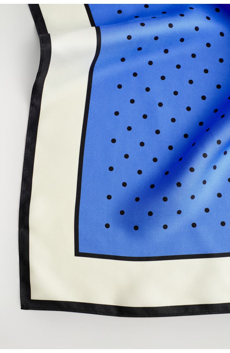 COS Polka-Dot Silk Scarf, Alternate, color, Blue / Cream / Polka Dot