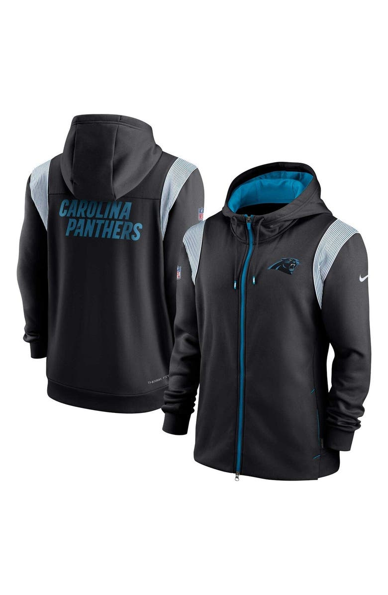 Nike Men's Nike Black Carolina Panthers Performance Sideline Lockup Full-Zip Hoodie, Main, color, 