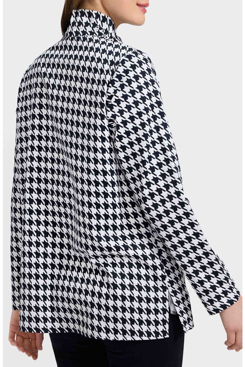 Carolina Houndstooth Print Cotton Button-Up Shirt, Alternate, color, BLACK/ WHITE