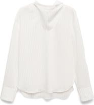 MANGO Pinstripe Long Sleeve Shirt with Scarf