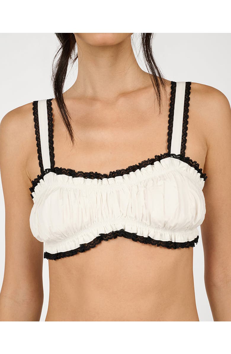 WeWoreWhat Ruched Crop Top, Alternate, color, White