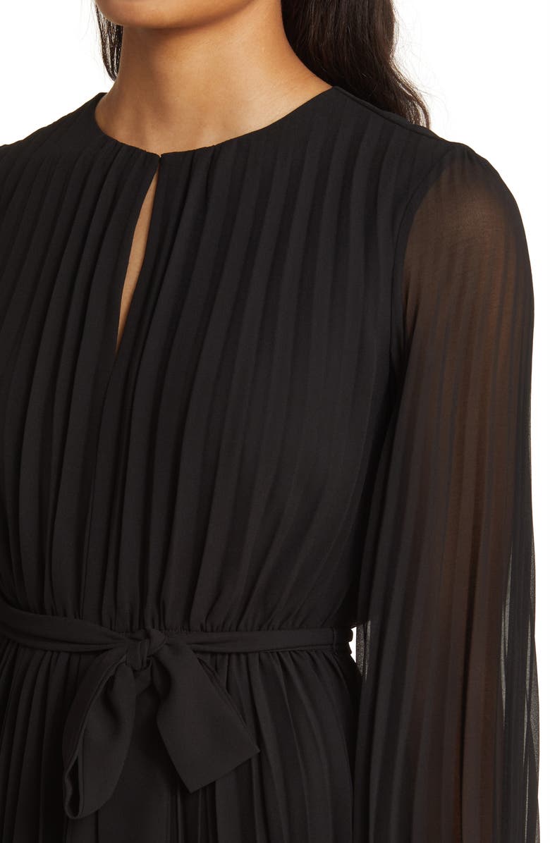Sam Edelman Long Sleeve Pleated Georgette Dress, Alternate, color, 