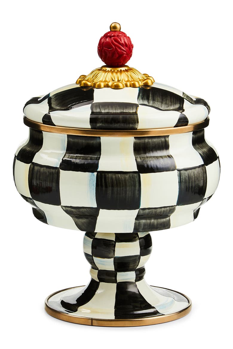 Courtly Check Enameled Steel Curiosity Pot, Main, color, COURTLY