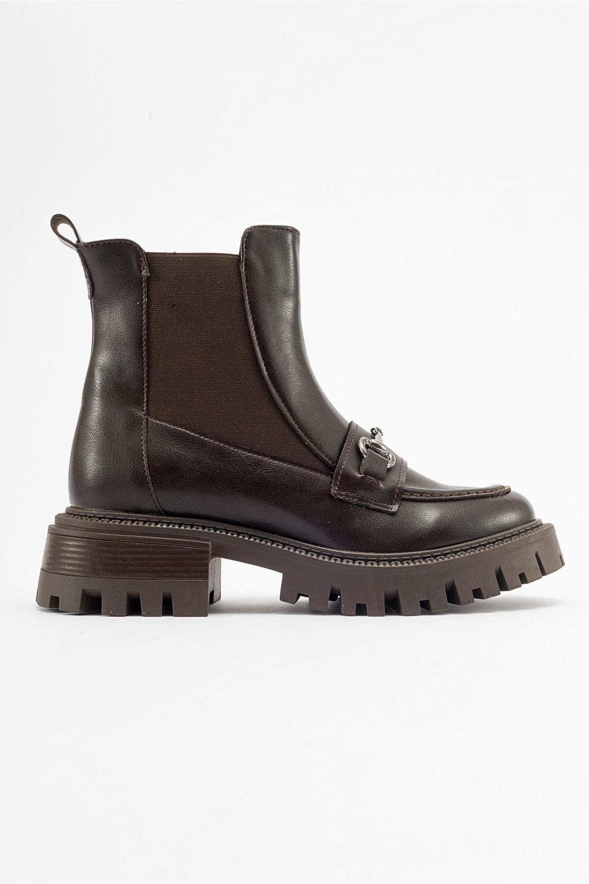 Vesper Buckled Chelsea Boot, Alternate, color, Brown Faux Leather