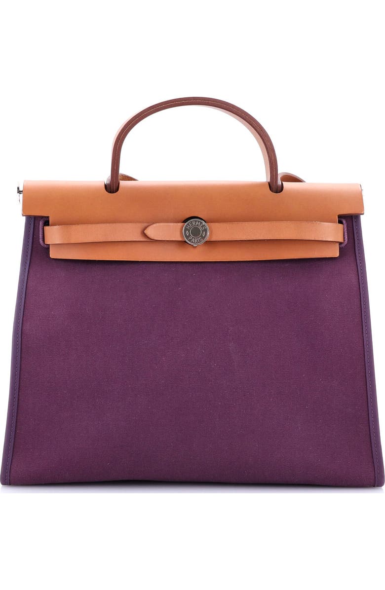 Pre-Owned Hermes Herbag Zip Leather and Toile 31, Alternate, color,