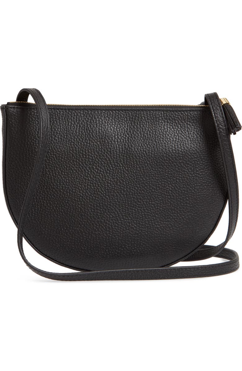 Ted Baker London Suzzane Semi Circle Double Zip Leather Crossbody Bag, Alternate, color,