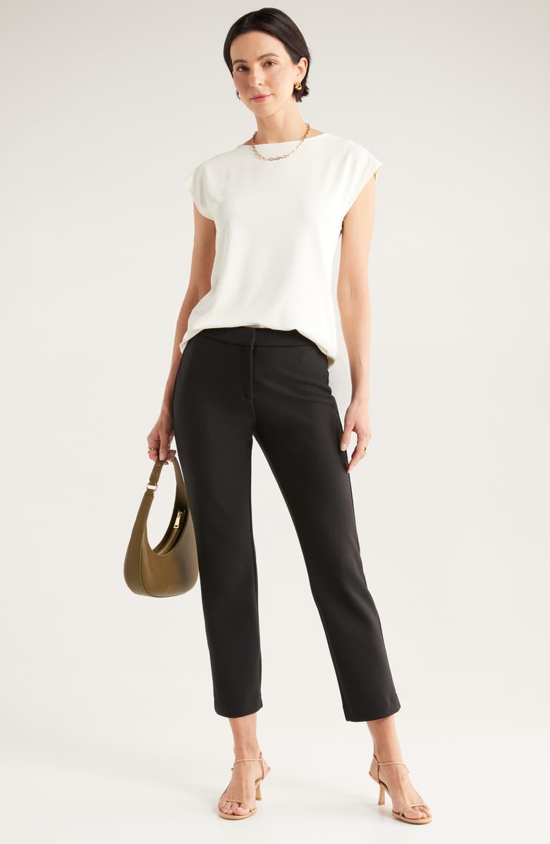 NORDSTROM RACK Essential Stretch Ponte Pants, Alternate, color, Black