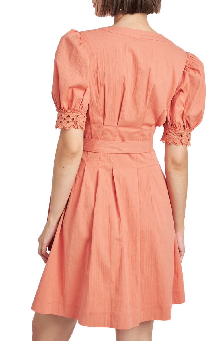 En Saison Deja Eyelet Detail Stretch Cotton Shirtdress, Alternate, color, 