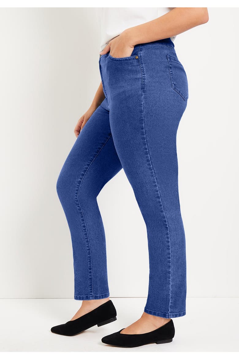Curvie Fit Straight-Leg Jeans, Alternate, color, DARK BLUE