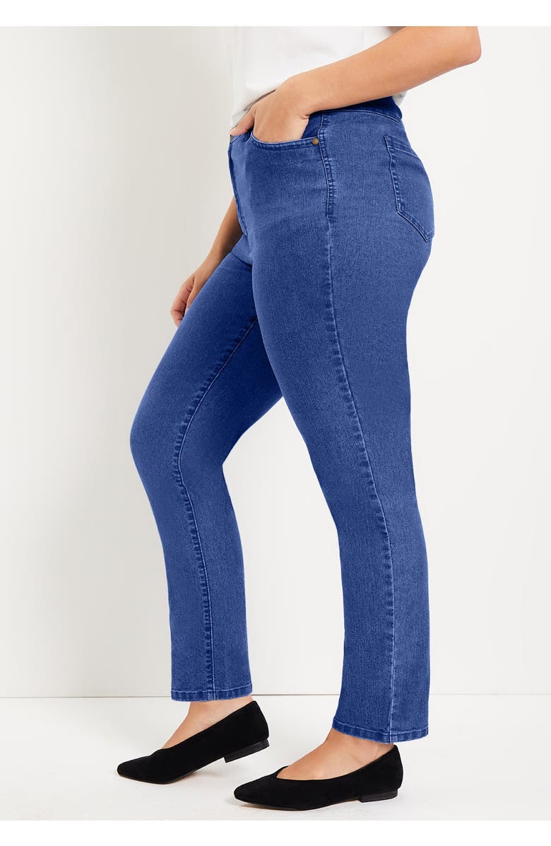 June + Vie Curvie Fit Straight-Leg Jeans, Alternate, color, Light Blue