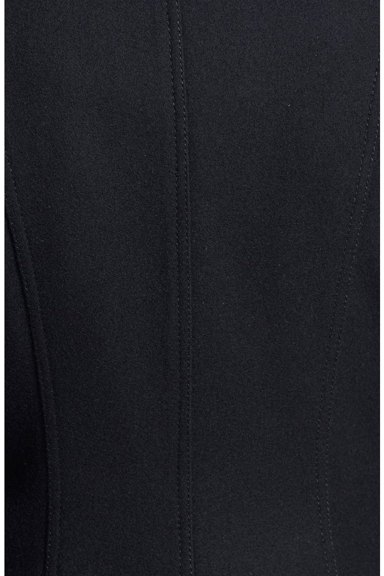 Skirted Wool Blend Coat, Alternate, color, BLACK
