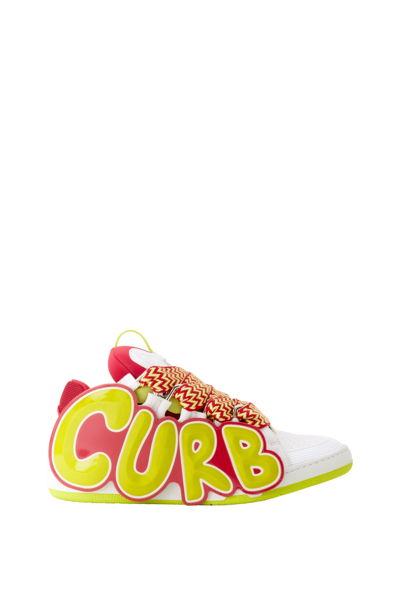 Lanvin Curb Patch Sneakers In Leather, Main, color, Colored