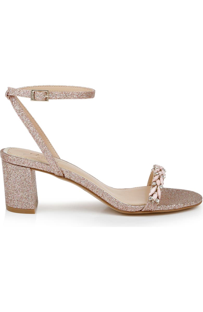 Jewel Badgley Mischka Danni Ankle Strap Sandal, Alternate, color, Rosgld Glt