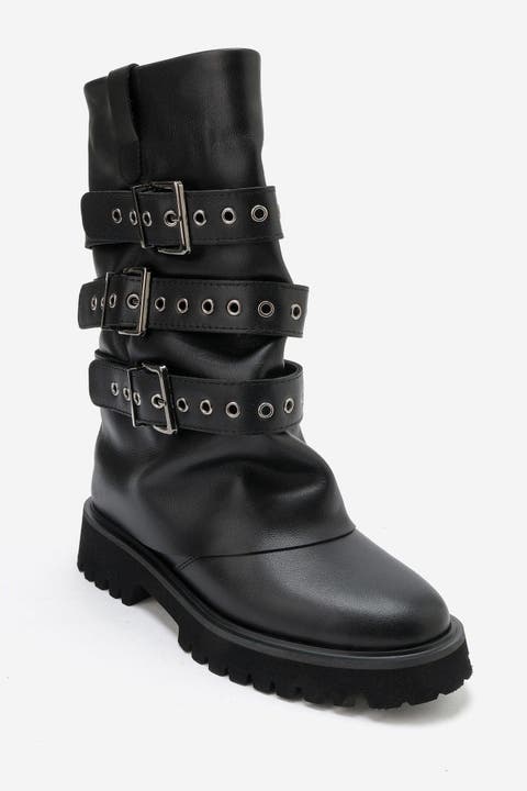 Caldy Leather Biker Boot
