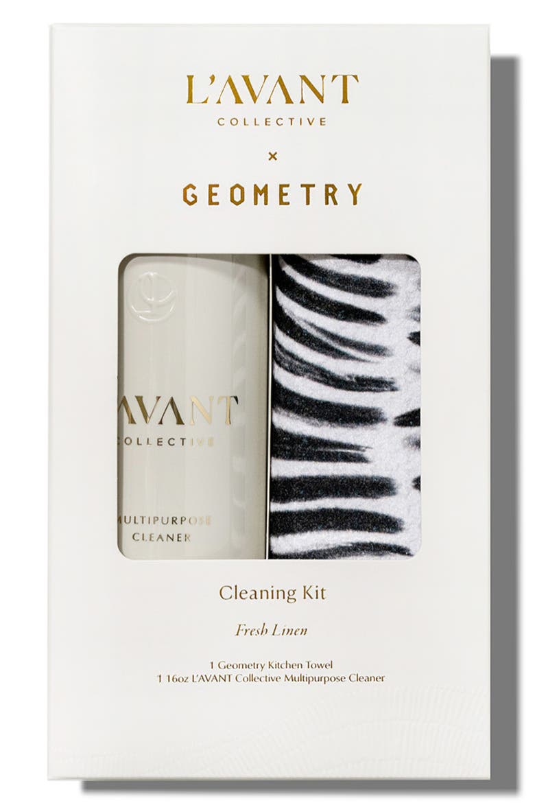 x Geometry Cleaning Kit in Fresh Linen, Main, color, BLACK