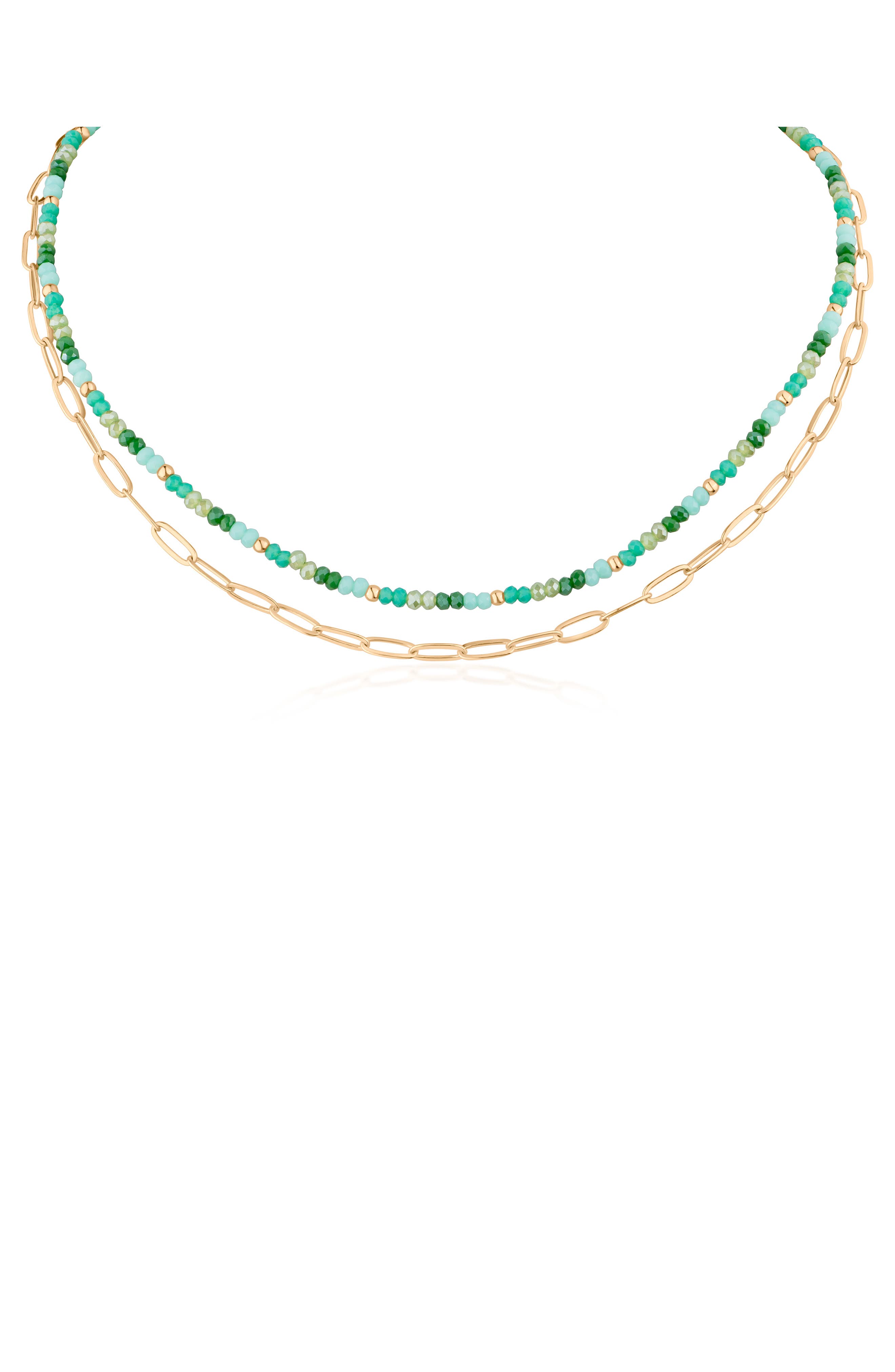 Double Layered Oval Chain Link Necklace