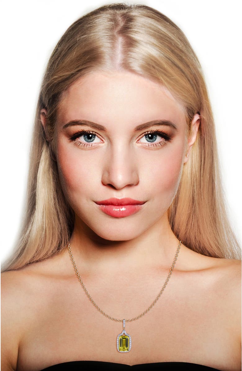 Kahn High Jewelry London Blue Topaz Necklaces with Diamonds, Alternate, color, Lemon