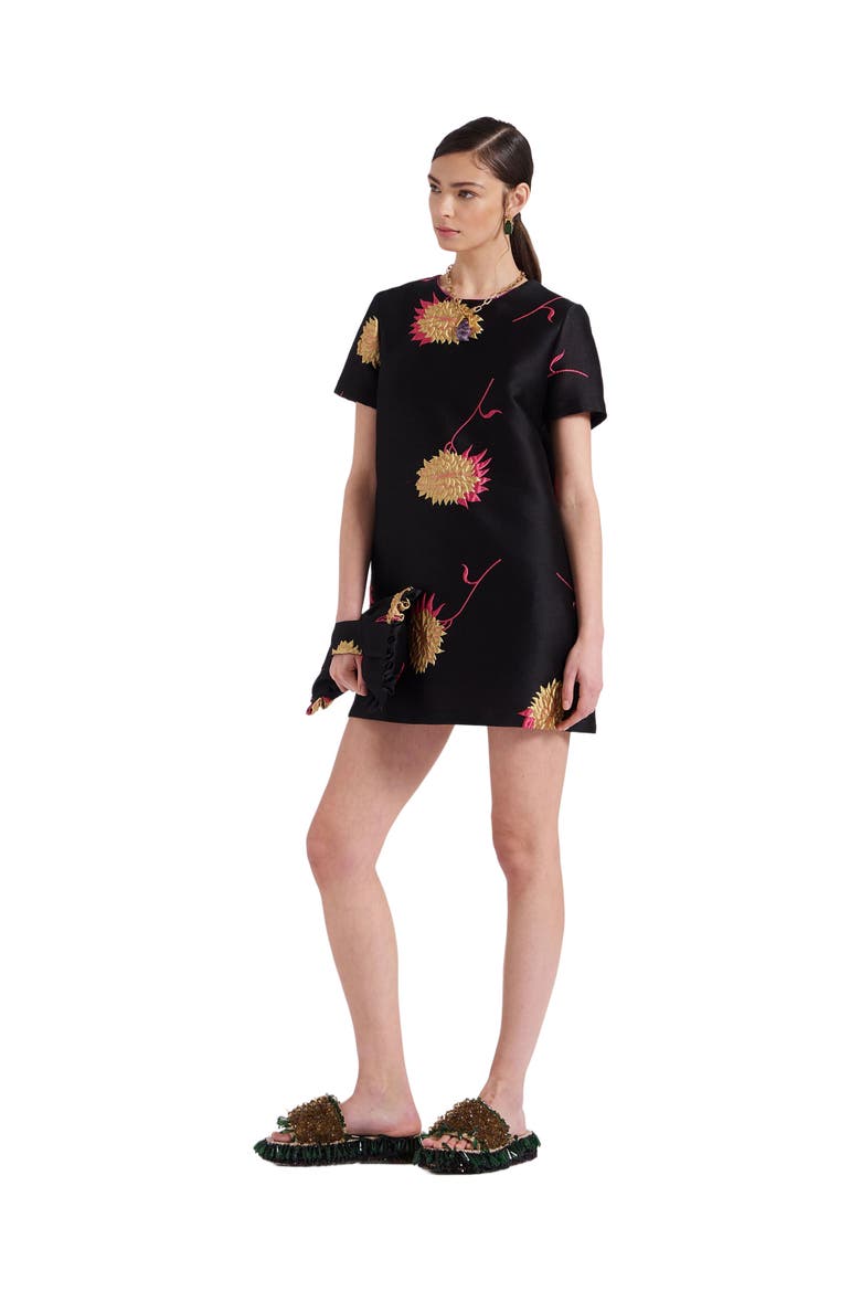 Mini Swing Dress Derby Jacquard Black, Main, color, Derby Jacquard Black