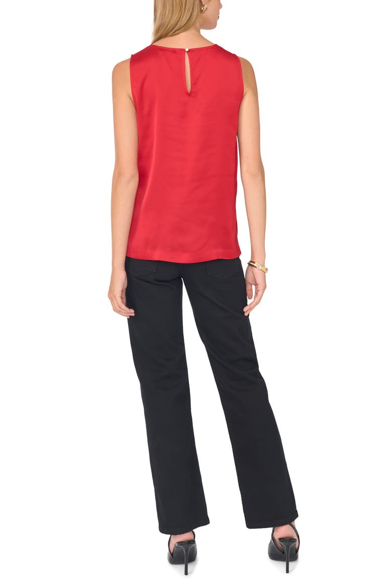 Satin Sleeveless Top, Alternate, color, ALLURE RED