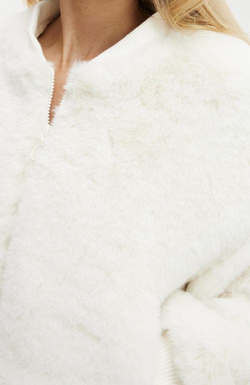 Cotton On Body Ariel Faux Fur Bomber Jacket In Coconut Milk
