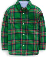 Mini Boden Kids' Plaid Cotton Flannel Button-Up Shirt