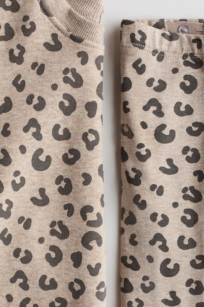 2-piece Printed Set, Alternate, color, Light beige/leopard print