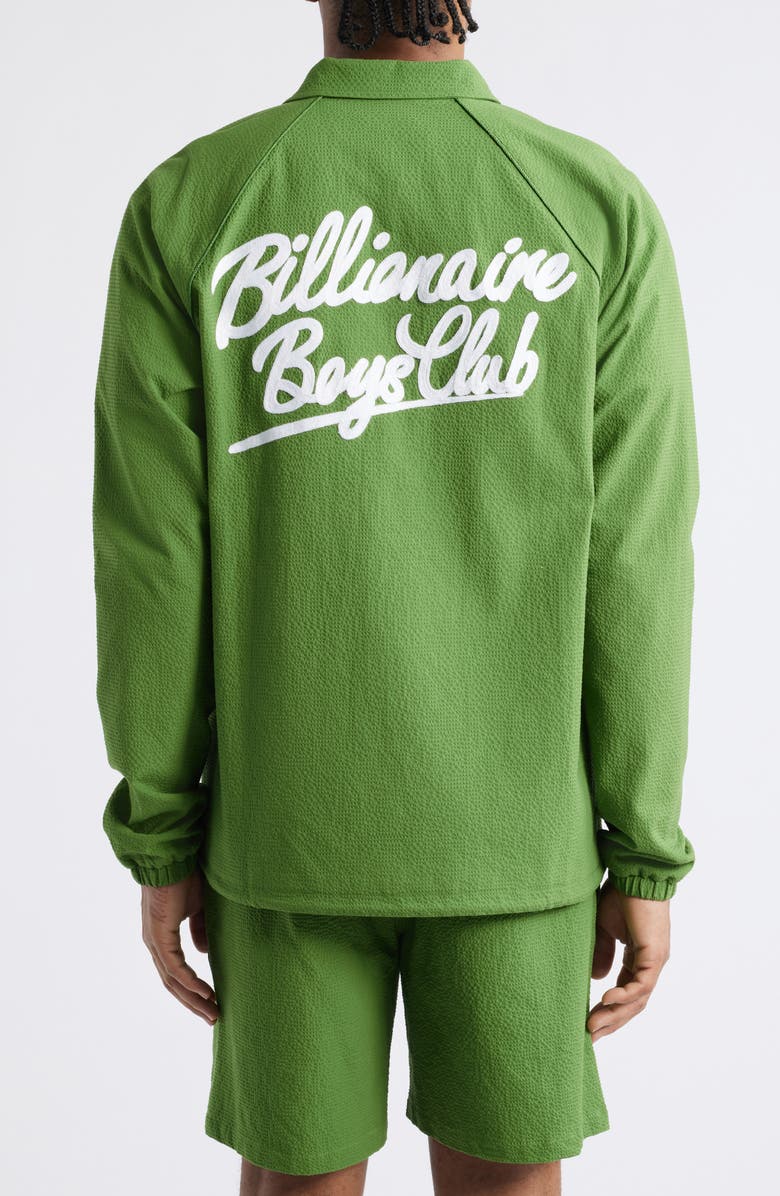 Billionaire Boys Club BB Dipper Logo Embroidered Cotton Seersucker Jacket, Alternate, color, Cactus