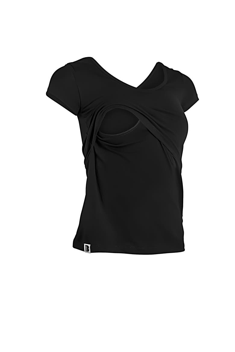 Short Sleeve Nursing T-shirt, Alternate, color, Black