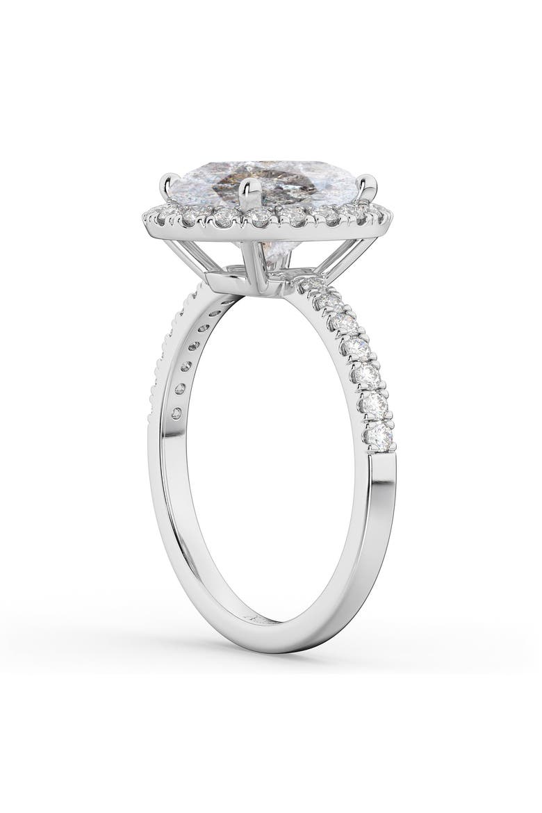 Oval Salt & Pepper Diamond & Diamond Engagement Ring 14K, Alternate, color, 3.51ct/White Gold