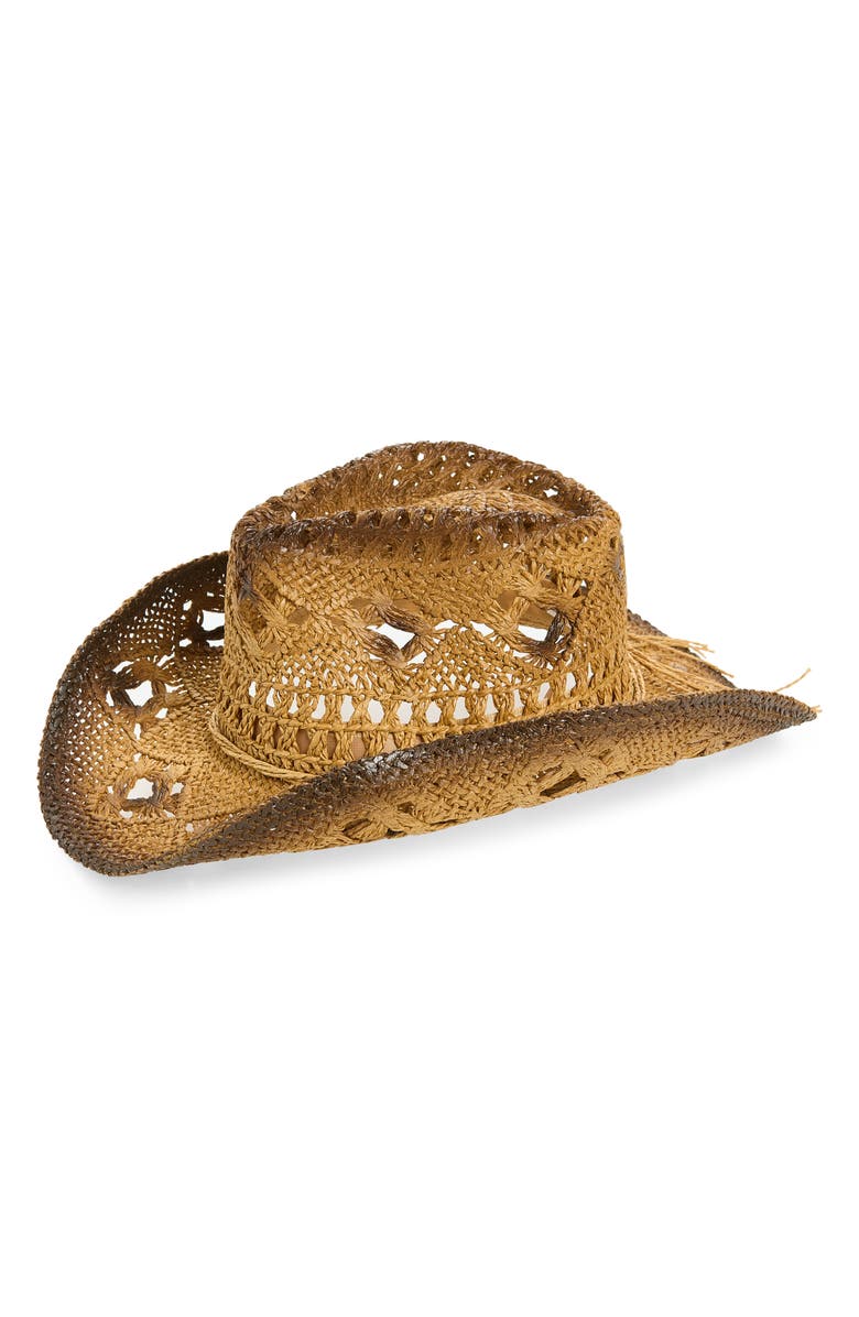 Melrose and Market Rustic Dtraw Cowboy Hat, Main, color, Dark Natural