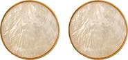 CHRISTINA CARUSO Bezel Set Shell Earrings