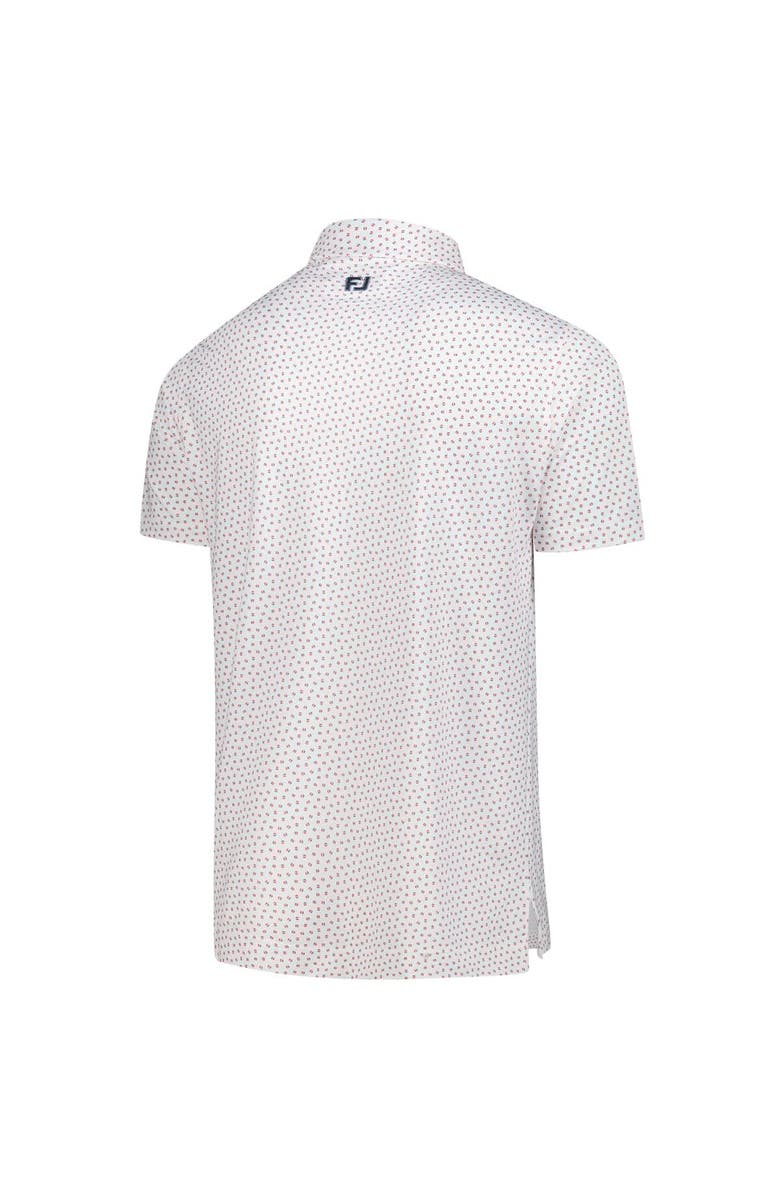 FOOTJOY Men's FootJoy White Genesis Invitational ProDry Bounce Print Stretch Pique Polo, Alternate, color, White