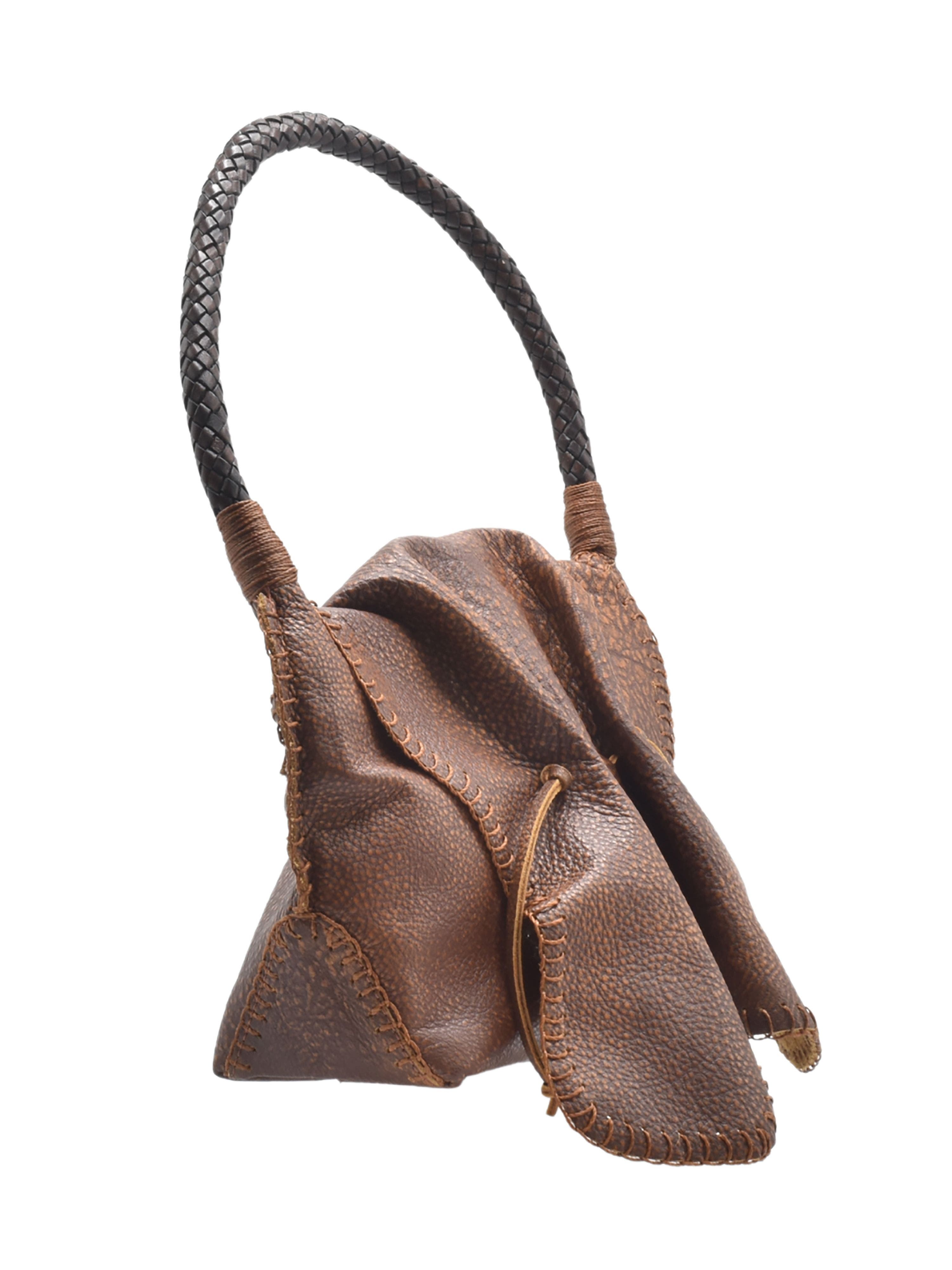 Carlos Falchi Shoulder Butterfly Leather Bag, Alternate, color, Whiskey