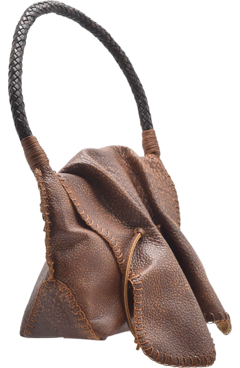 Carlos Falchi Shoulder Butterfly Leather Bag, Alternate, color, Whiskey