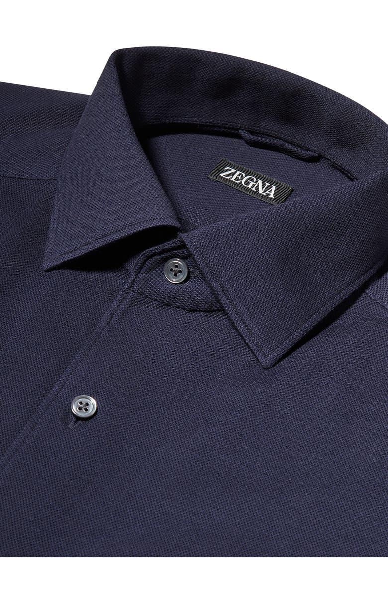ZEGNA Stretch Cotton Jersey Button-Up Shirt, Alternate, color,