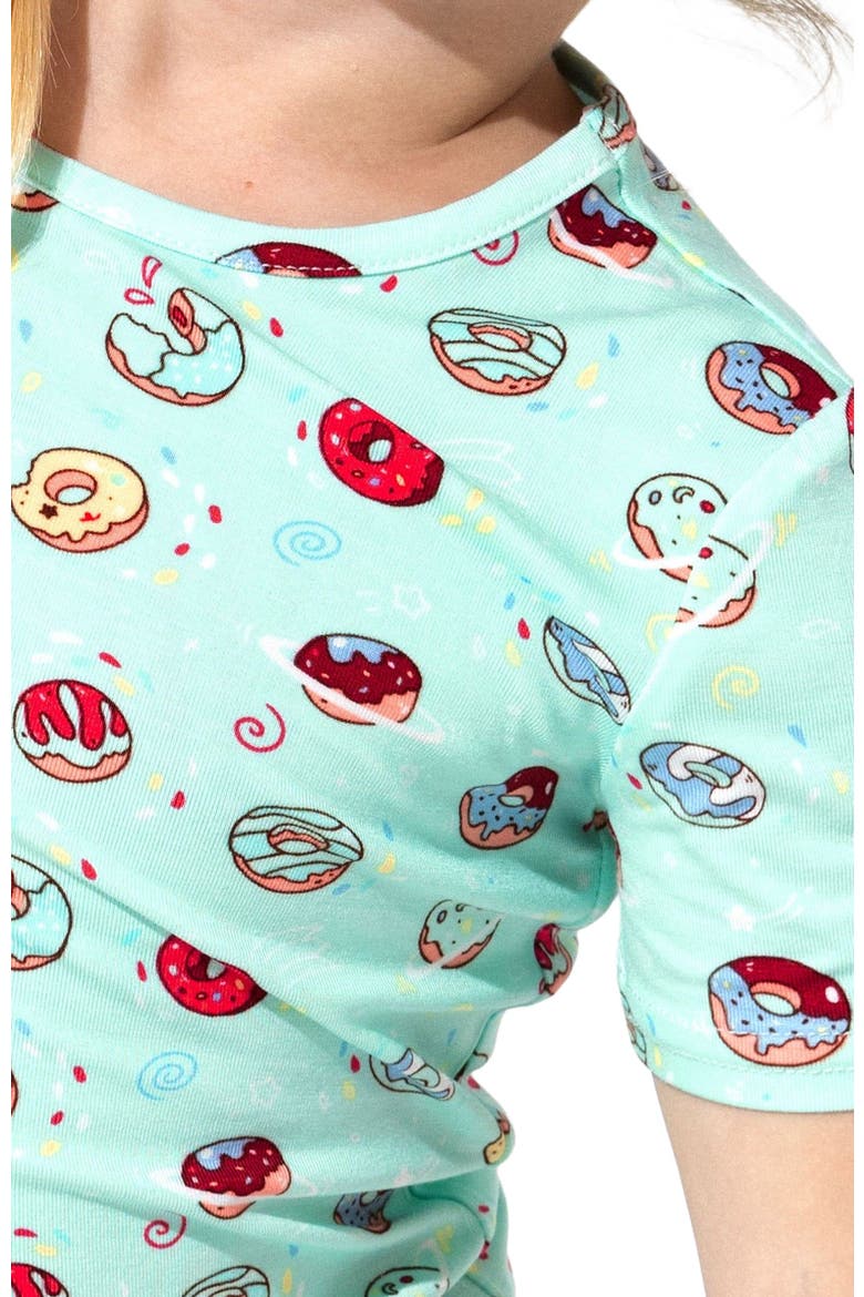 Blue Donut Kids 2-Piece Short Sleeve & Shorts Pajama Set, Alternate, color, Blue Donut