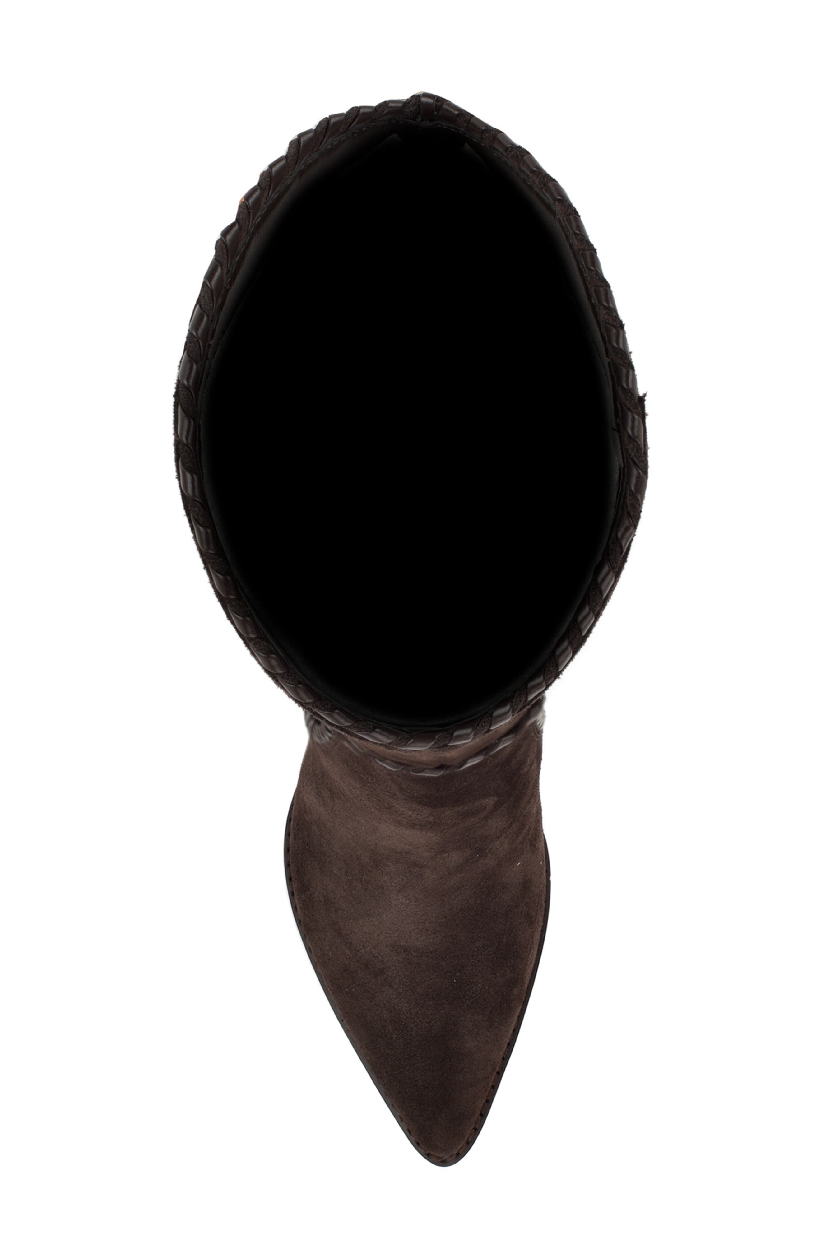 Rosco Knee High Western Boot, Alternate, color, DARK BROWN