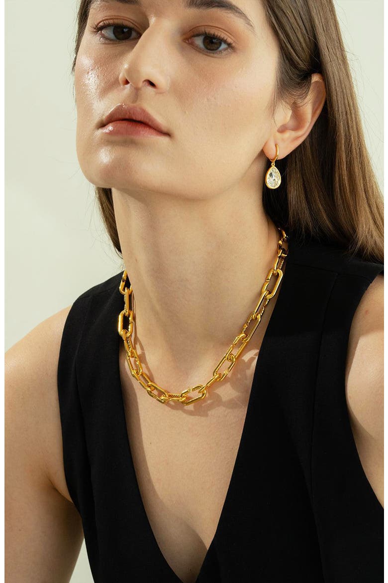 Sterling Silver 18k Gold Plated Kate Chain Necklace Dainty Modern, Alternate, color, Gold