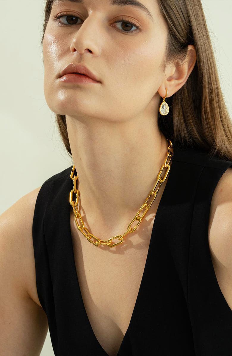 Bearfruit Jewelry Sterling Silver 18k Gold Plated Kate Chain Necklace Holiday Gift Idea, Alternate, color, Gold