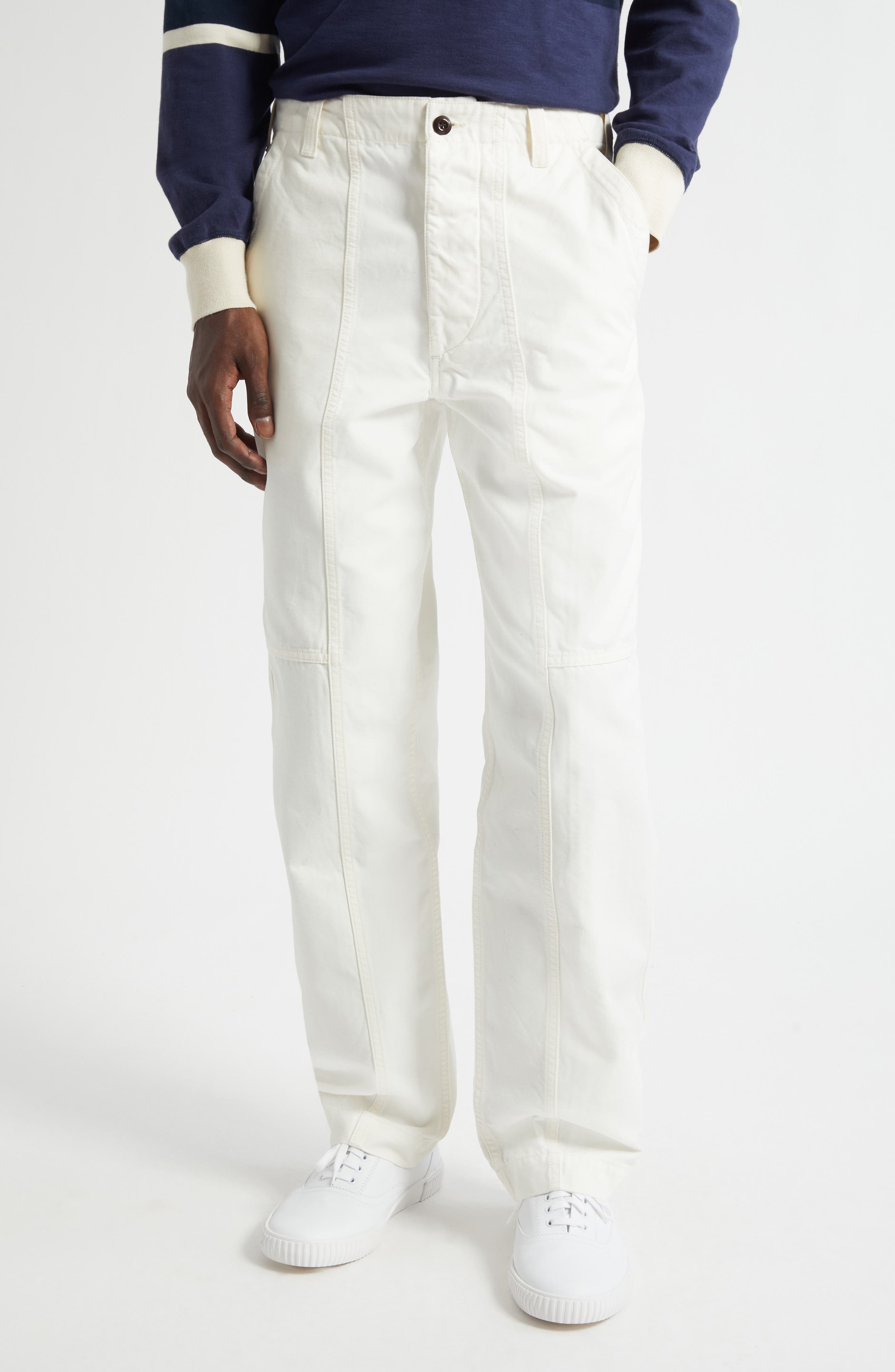 Cotton Canvas Panel Trousers