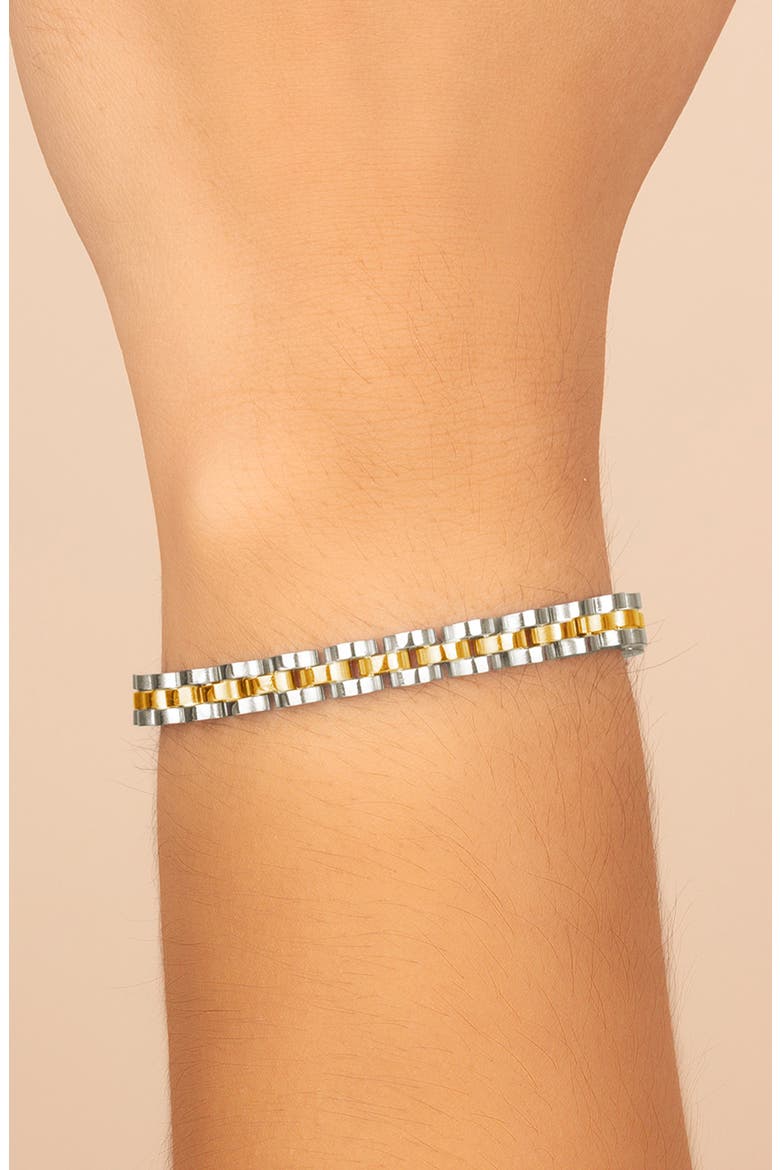 Dainty Watchband Chain Bracelet, Alternate, color, DUAL TONE