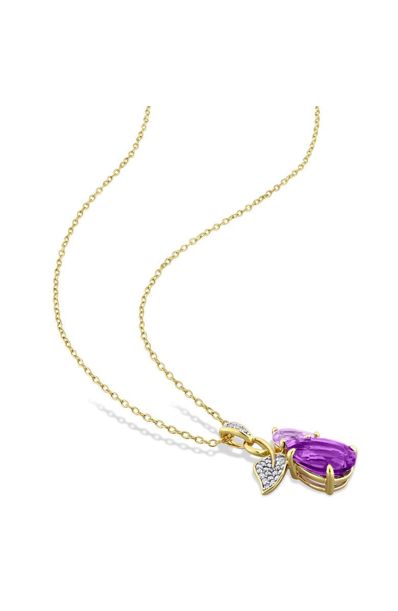 Julianna B. Amethyst & Diamond Leaf Detail Drop Necklace, Alternate, color, Amethyst